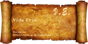 Vida Erik névjegykártya